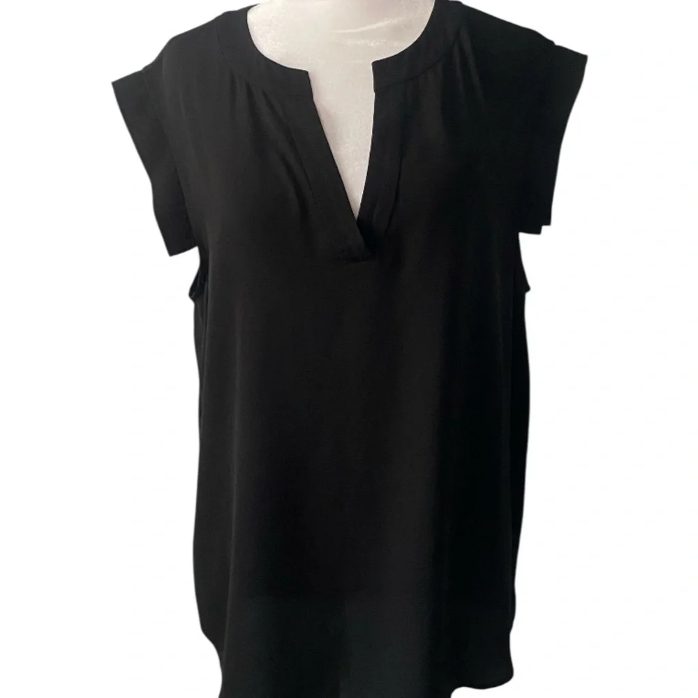 J.Crew Black top blouse size 14 100% Polyester